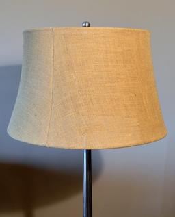 Contemporary Chrome Finish Metal Floor Lamp