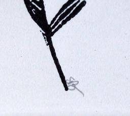 Two Prints: Hand Block Printed Feather, Two Arrows; Framed