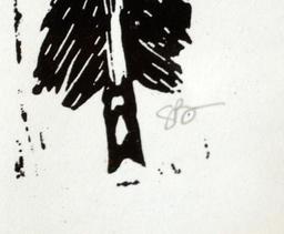 Two Prints: Hand Block Printed Feather, Two Arrows; Framed