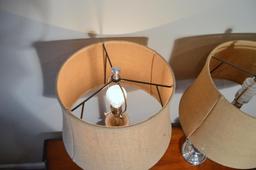 Pair of Pottery Barn Chrome Table Lamps 28” H
