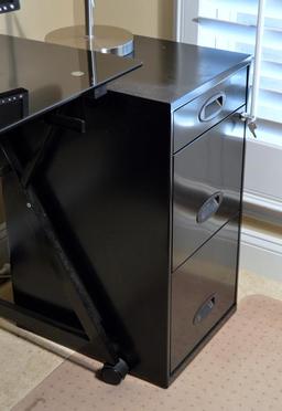Black Metal 3-Drawer Filing Cabinet