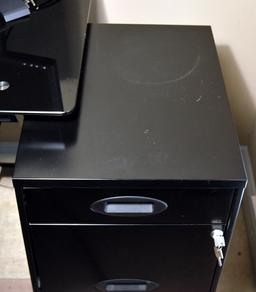 Black Metal 3-Drawer Filing Cabinet