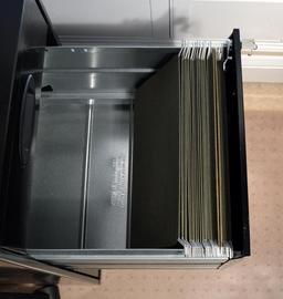 Black Metal 3-Drawer Filing Cabinet