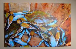 Paul Silva (American, Contemporary) Blue Crab, Giclee Print On Canvas