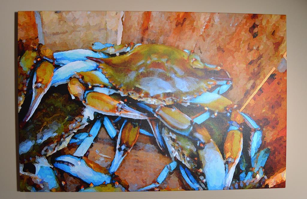 Paul Silva (American, Contemporary) Blue Crab, Giclee Print On Canvas
