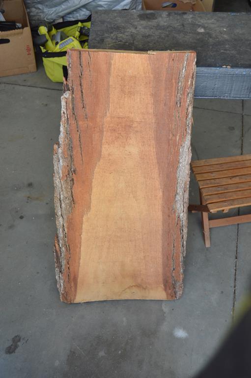 Furniture Lot: Black Console Table, TV Dinner Tray, Top To Antique, Two Stools, Free Form Slab