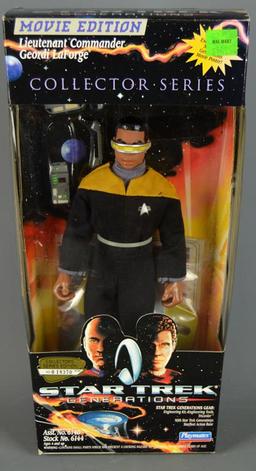 Lt. Commander Geordi La Forge Star Trek Collector Series by Playmates,  Box is 12” H