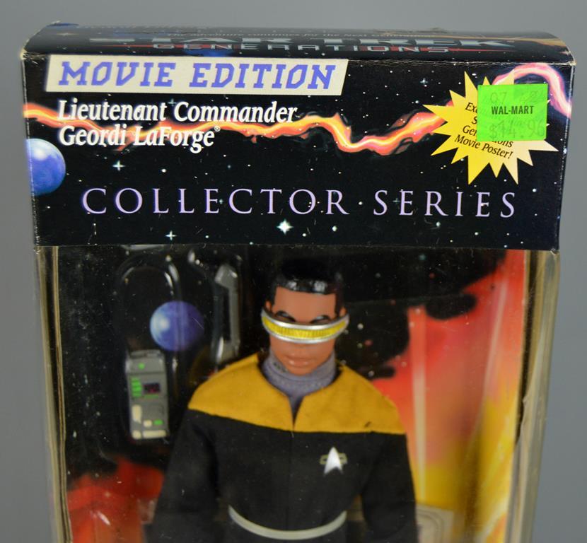 Lt. Commander Geordi La Forge Star Trek Collector Series by Playmates,  Box is 12” H