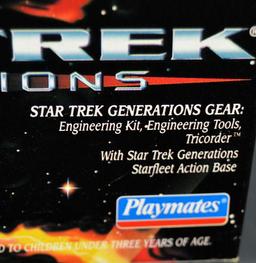 Lt. Commander Geordi La Forge Star Trek Collector Series by Playmates,  Box is 12” H