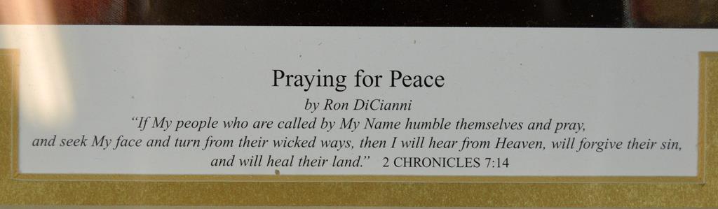 Don DiCianni Print “Praying For Peace” II Chronicles 7:14, Framed
