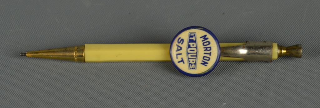 Lot of 4 Vtg Advertising Items & Vtg Pencil Sharpener, Planters, Merita, Morton, Eaton Pointer