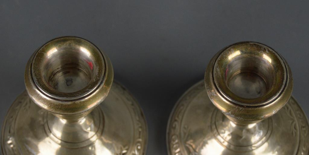 Pair Of LA Sterling Silver Candle Holders, Weighted