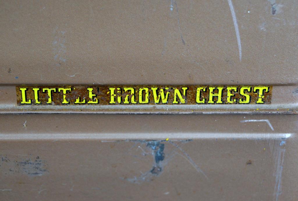 Vintage Little Brown Chest Ice Cooler w/ Ice Pick