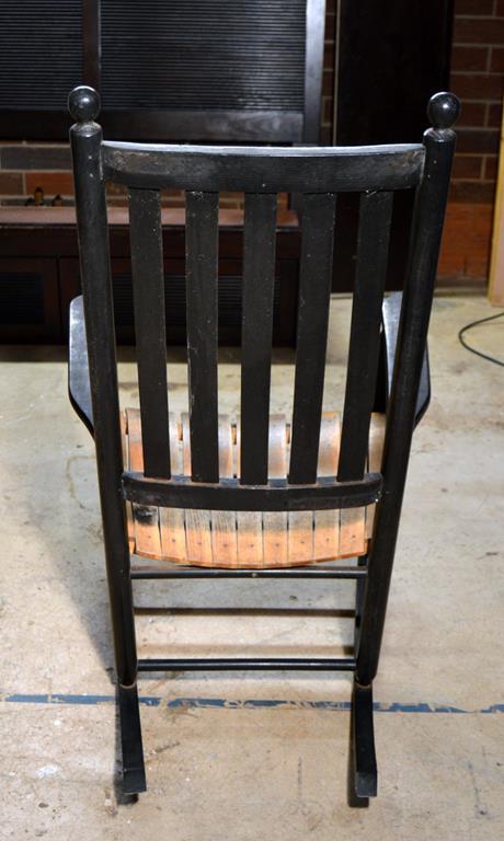 Black Painted Wood Porch Rocking Chair, Lots 33-35 Match