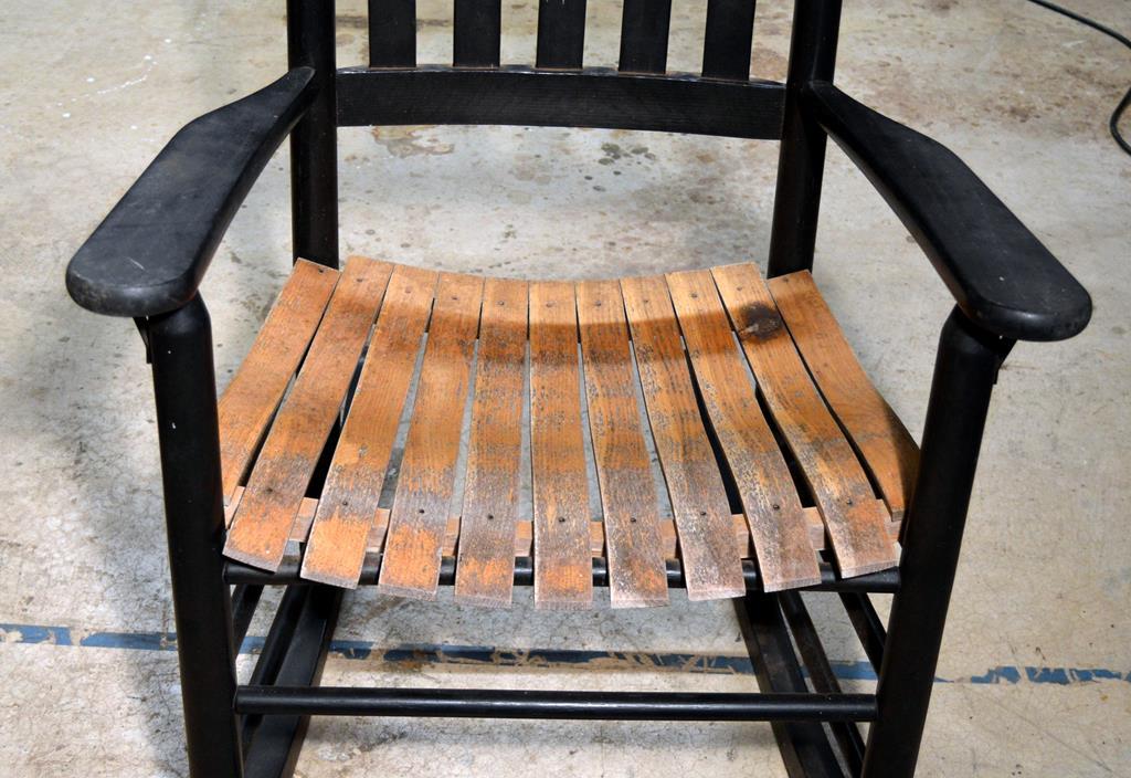 Black Painted Wood Porch Rocking Chair, Lots 33-35 Match