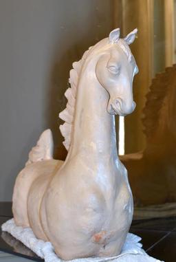 Large Hand Modeled Clay Horse