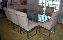 Fine Leon Rosen For Pace Mid-Century Modern Hollywood Regency Glass Dining Table