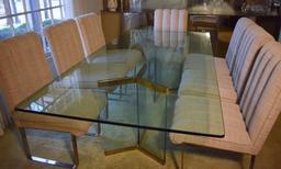 Fine Leon Rosen For Pace Mid-Century Modern Hollywood Regency Glass Dining Table