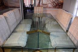 Fine Leon Rosen For Pace Mid-Century Modern Hollywood Regency Glass Dining Table