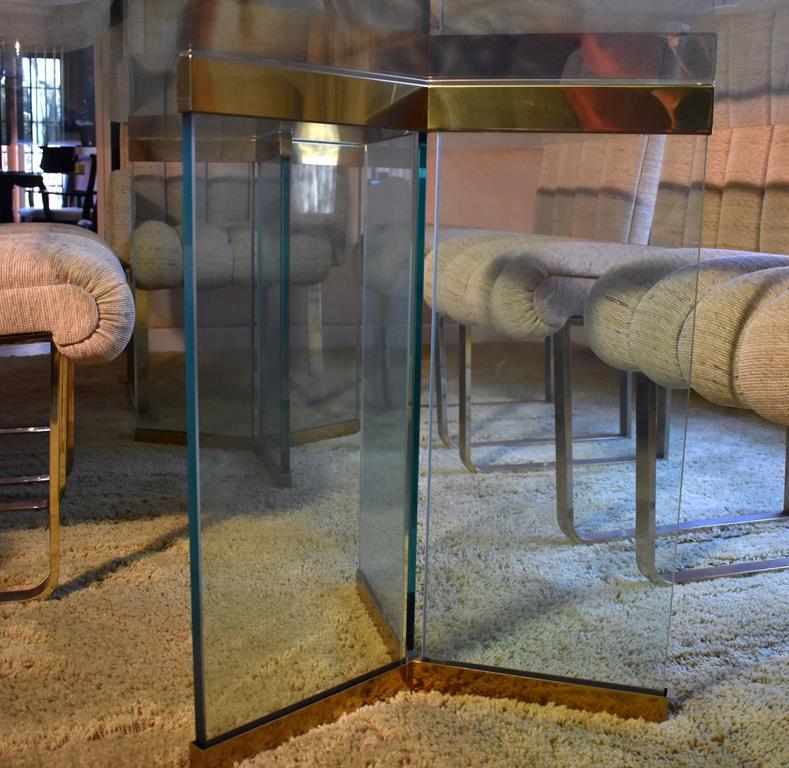 Fine Leon Rosen For Pace Mid-Century Modern Hollywood Regency Glass Dining Table
