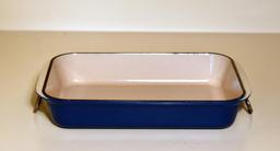 Le Creuset Blue Enamel Medium Baker / Casserole w/ Handles