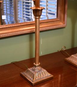 Pair of Gilt Finish Sideboard Lamps