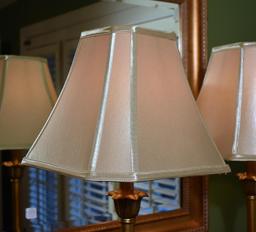 Pair of Gilt Finish Sideboard Lamps