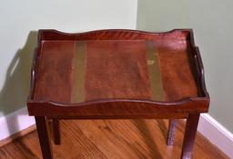 Brass Banded Mahogany Tray Table