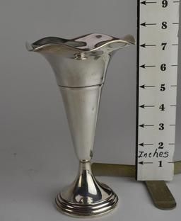 B & M Sterling Silver Weighted Vase w/ Ruffle Edge