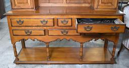 Wonderful Drexel Heritage “Royal Country Retreats” Cherry Sideboard & Hutch with Silver Drawer