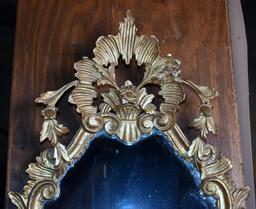 Small Louis XVI Style Gilded Accent Wall Mirror with Candle Holders