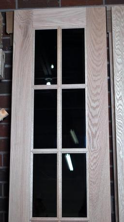 Grand Openings, Inc. Custom Red Oak Door Set w/ Hinges, Safety Tempered Tinted Glass