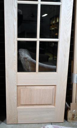 Grand Openings, Inc. Custom Red Oak Door Set w/ Hinges, Safety Tempered Tinted Glass
