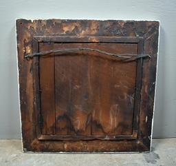 Antique White Painted Wooden Rectangular Frame Wall Mirror