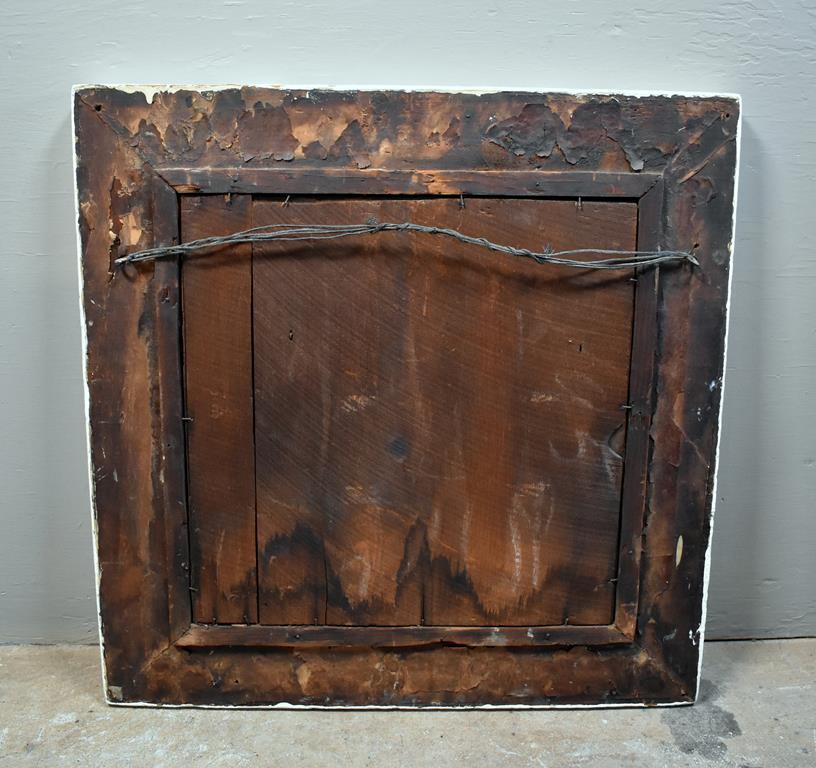 Antique White Painted Wooden Rectangular Frame Wall Mirror