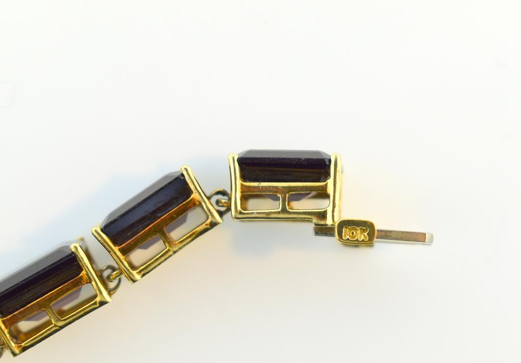 10K Gold and Garnet 8.5” Link Bracelet