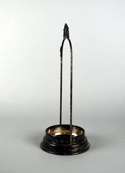 Antique Silver Plate Pickle Castor Jar Frame with Tongs and Glass Jar