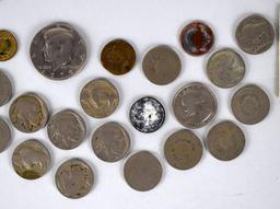 Lot of Misc. Coins: 1977 US Proof Set, 1976 Bicent. Set, 1959-1964 Paperweight Set, Old US Nickels..