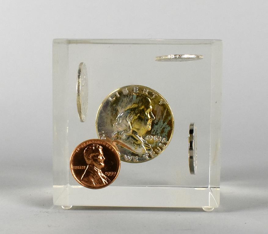 Lot of Misc. Coins: 1977 US Proof Set, 1976 Bicent. Set, 1959-1964 Paperweight Set, Old US Nickels..