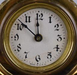 USA Made Gilt Case Vanity Clock & Box