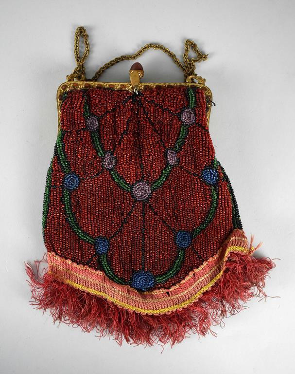 Lot of Three Vintage Red Beaded Purses: Regale & Others