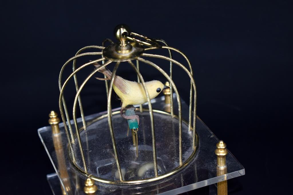 Japanese Singing Bird Cage Music Box Automaton w/ Sankyo Mechanism