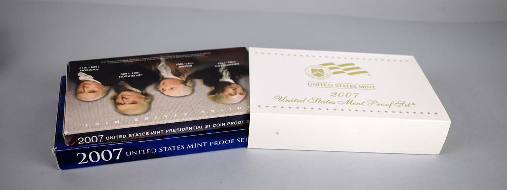 Four-2000s US Mint Proof Sets: 2005, 2006, 2007, 2009