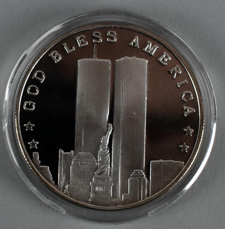 2001 Coins of America Second Ed. World Trade Center One Ounce .999 Silver Coin with Co of A