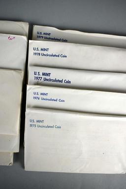 Ten Philadelphia & Denver Mints Uncirculated Coin Sets: 1970-1979, Lot 153