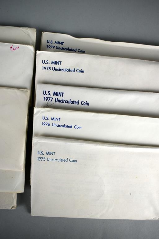 Ten Philadelphia & Denver Mints Uncirculated Coin Sets: 1970-1979, Lot 153