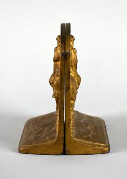 Pair of Cast Metal Bookends with George Washington at Valley Forge Scenes (Hubley?)