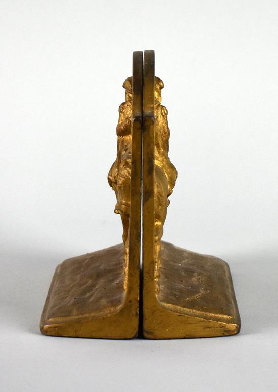Pair of Cast Metal Bookends with George Washington at Valley Forge Scenes (Hubley?)