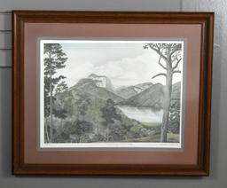 Eliz. Montgomery (Amer., XX) Signed Ltd. Ed. Print (1381/2000) “Table Rock from River Bluff”