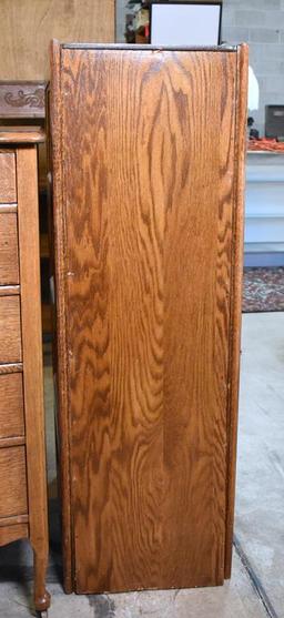 Vintage Tiger Oak Four-Drawer Filing Cabinet